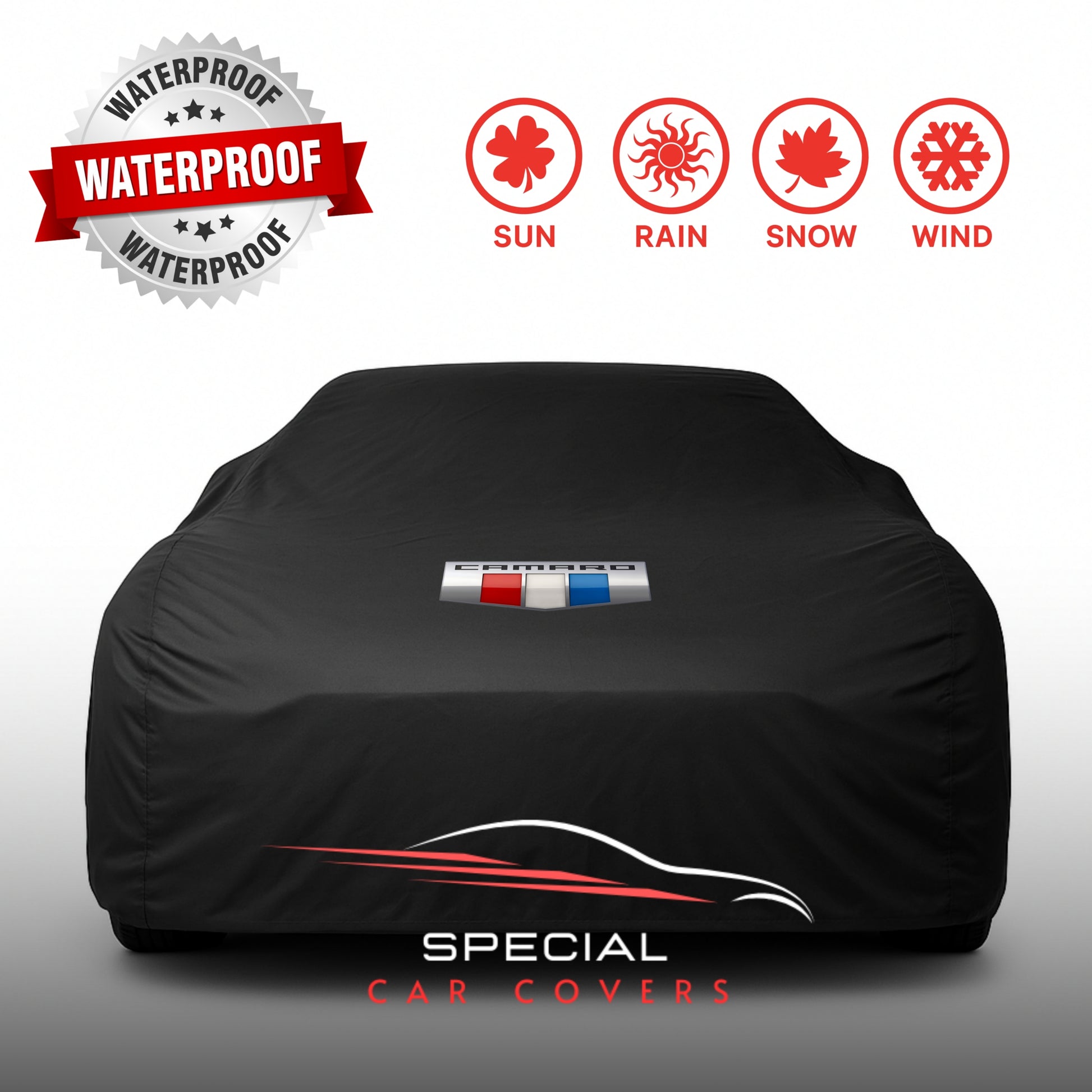 Camaro outdoor car cover with custom logo – waterproof and lightweight