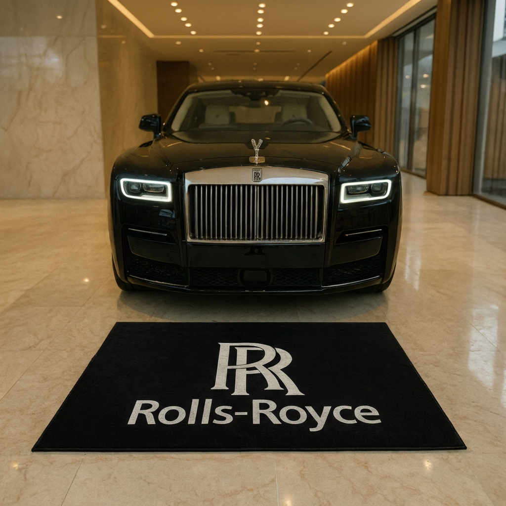 Rolls-Royce Motor Cars Luxury Garage Floor Mat - 5x7 ft (60x87") Elite Non-Slip Showroom Rug / Wall Decor