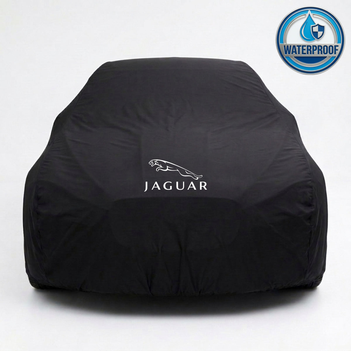 Jaguar outdoor car cover in black with custom logo – waterproof and lightweight