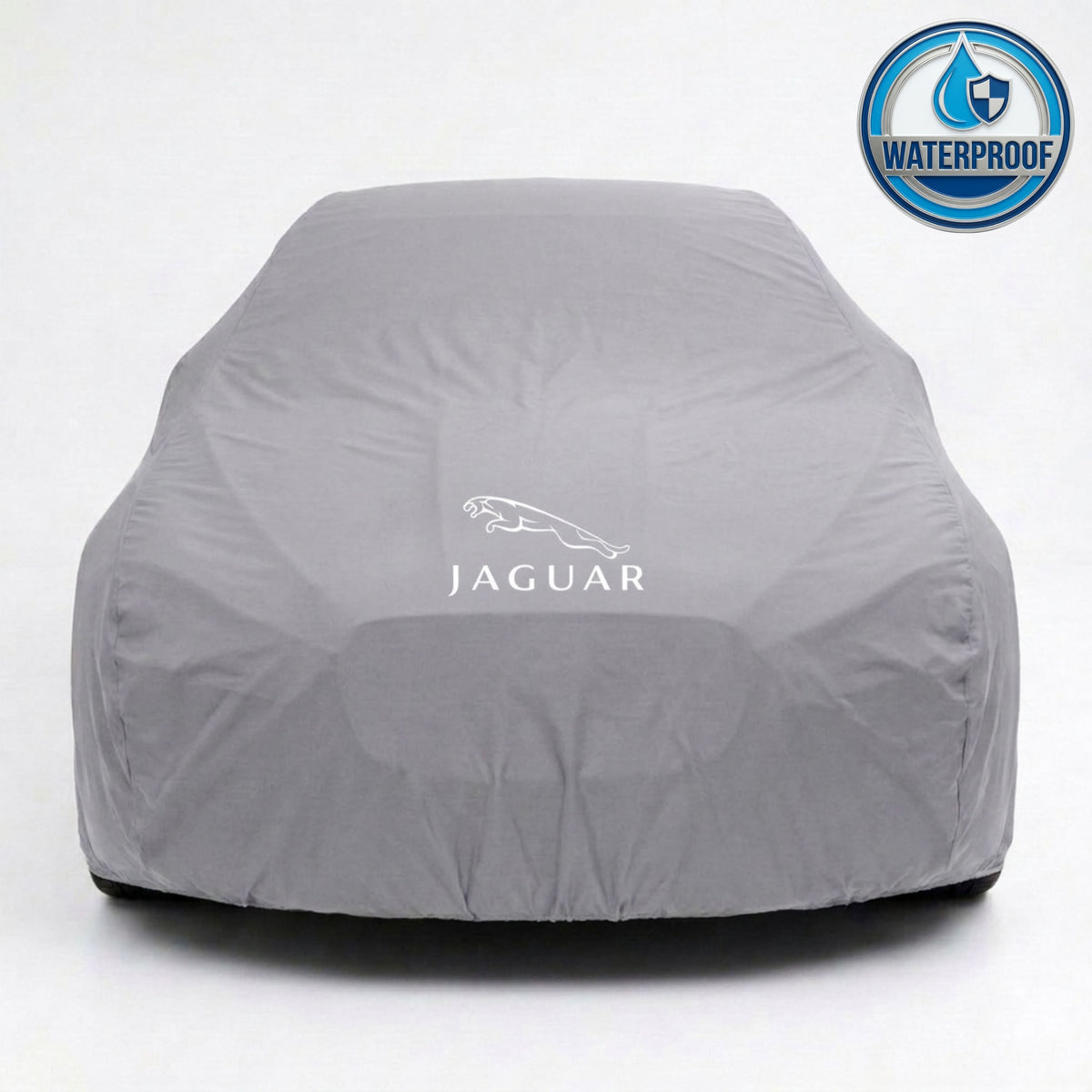 Jaguar outdoor car cover in gray with custom logo – waterproof and lightweight