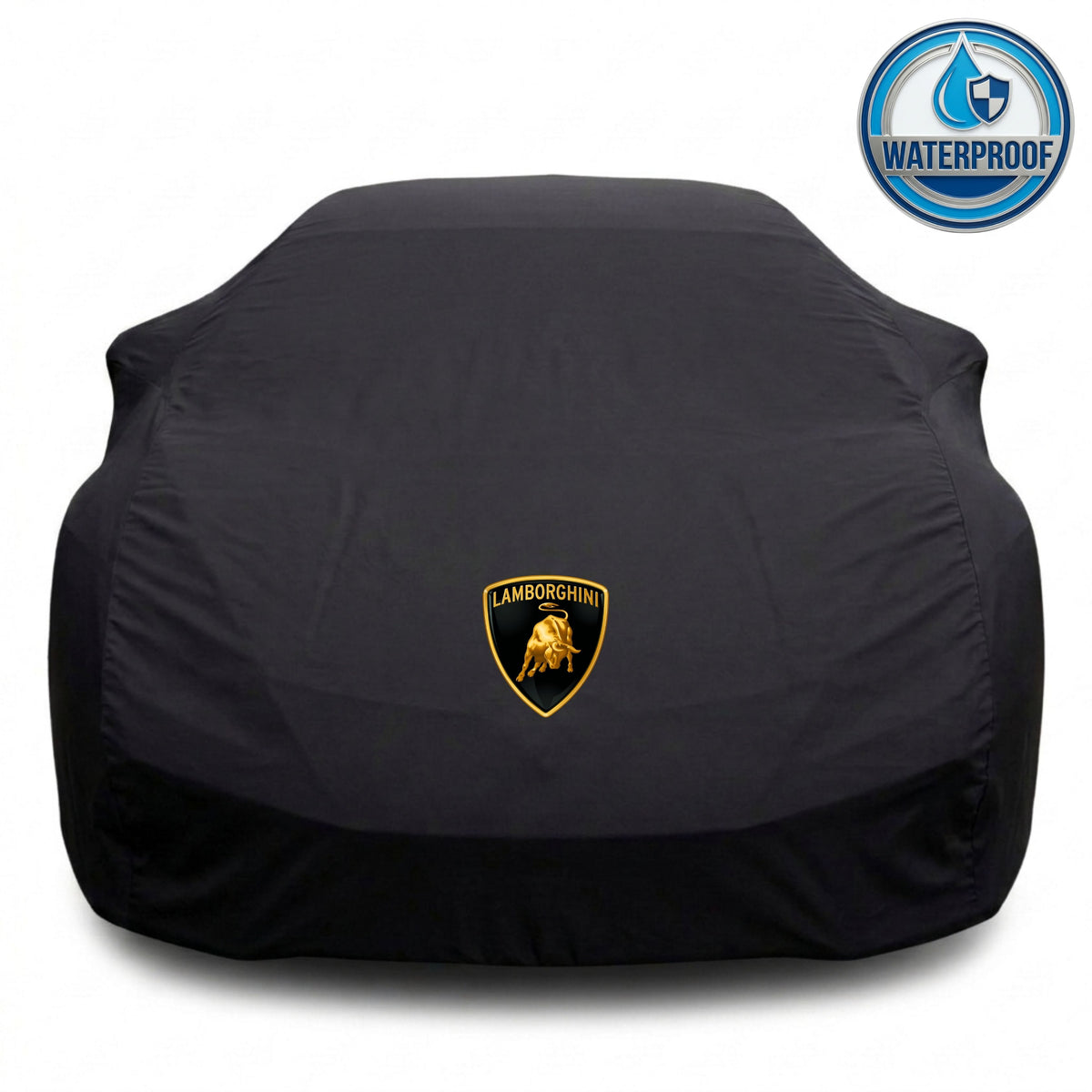 Lamborghini outdoor car cover in black with custom logo – waterproof and lightweight