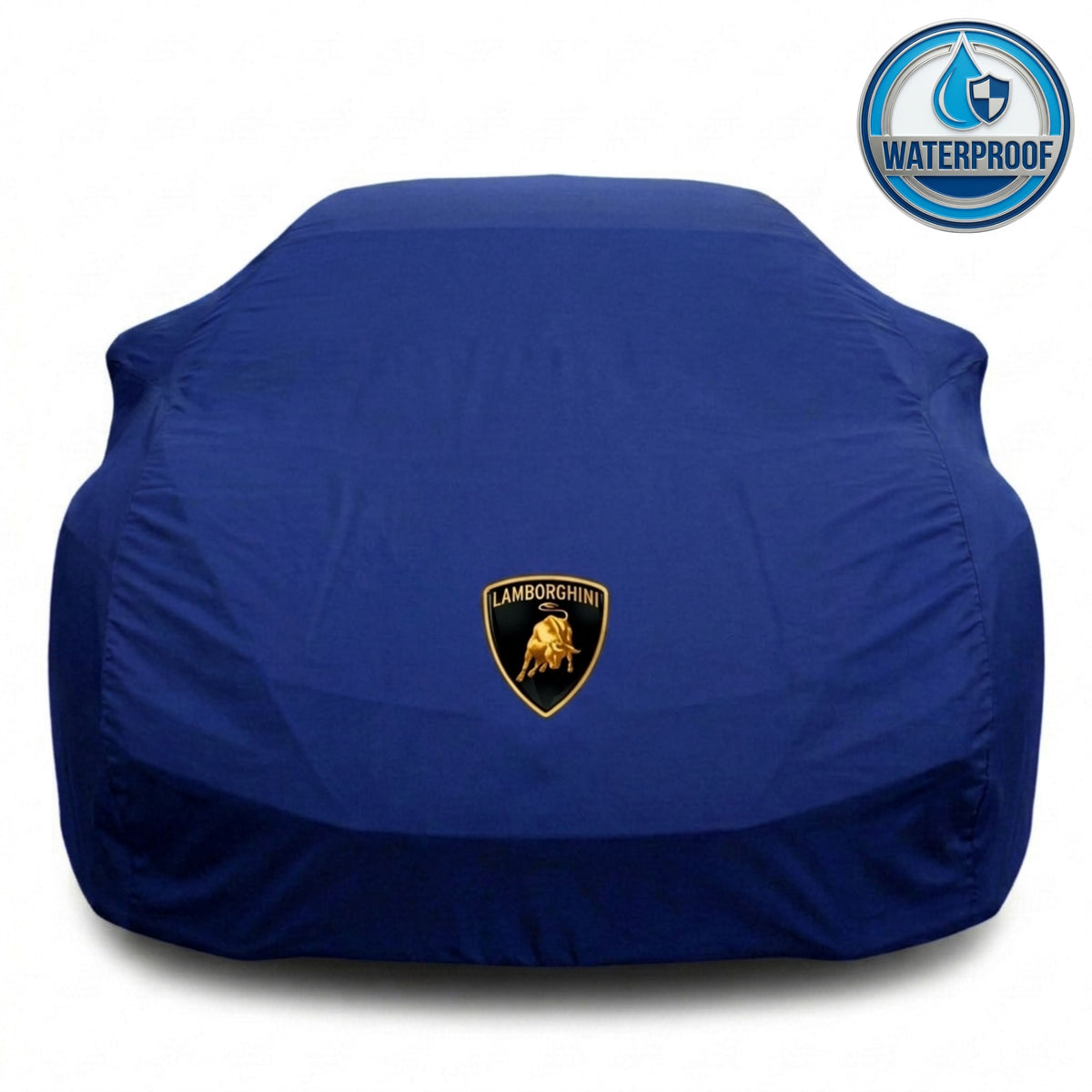 Lamborghini outdoor car cover in blue with custom logo – waterproof and lightweight