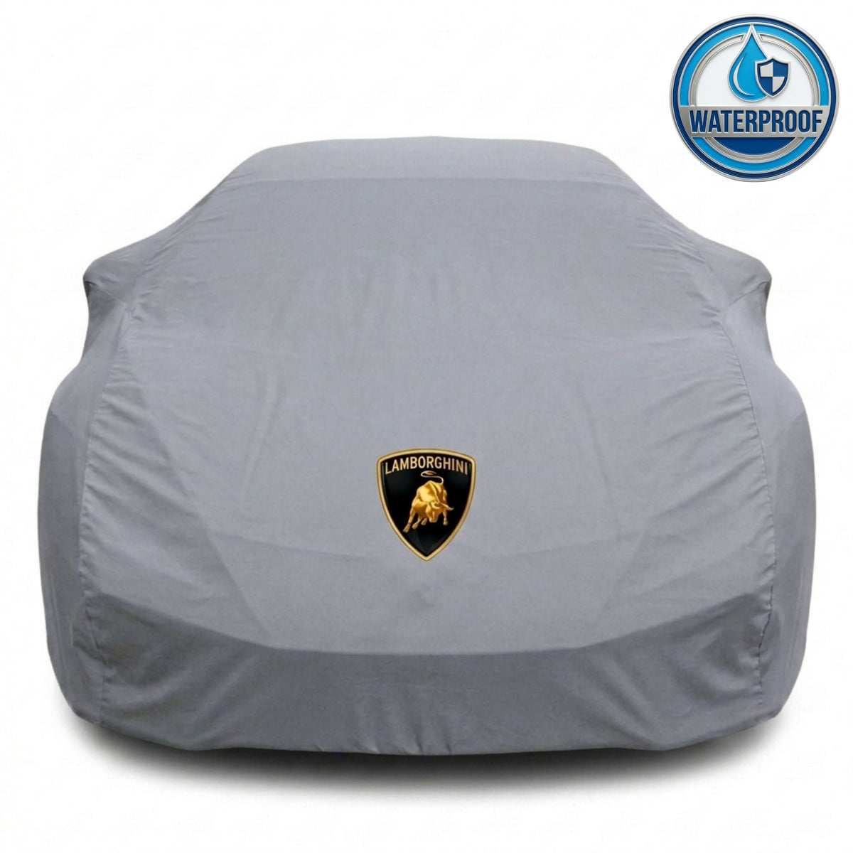 Lamborghini outdoor car cover in gray with custom logo – waterproof and lightweight
