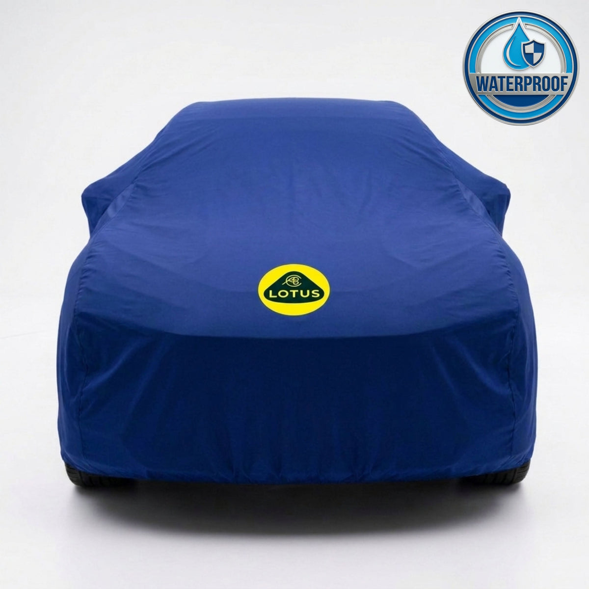 Lotus outdoor car cover in blue with custom logo – waterproof and lightweight