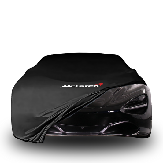 Indoor car cover for McLaren 720S Spider (2018–2023) with McLaren logo

