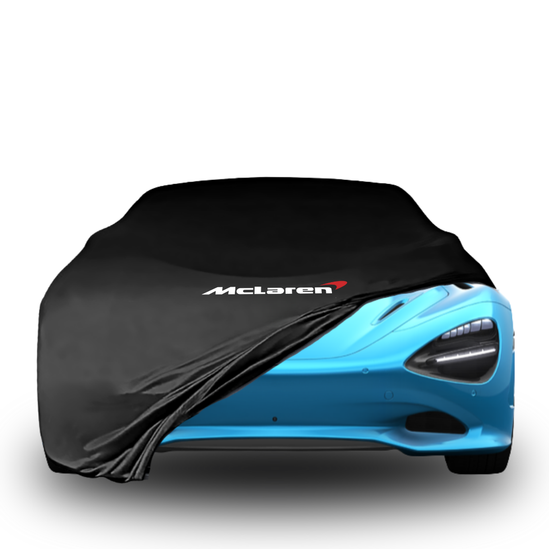 Indoor car cover for McLaren 750S Coupe (2023–) with McLaren logo

