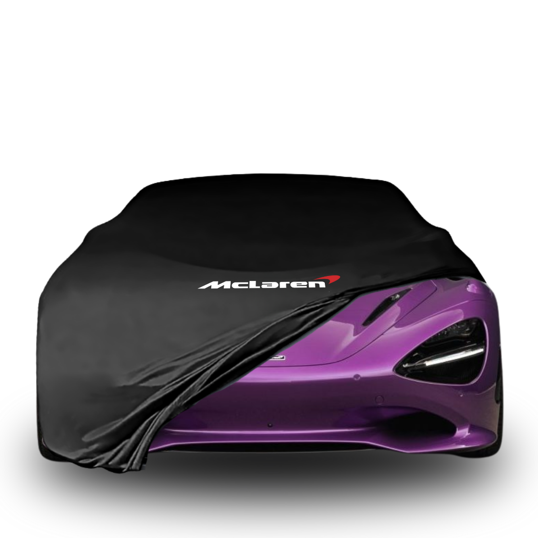 Indoor car cover for McLaren 750S Spider (2023–) with McLaren logo

