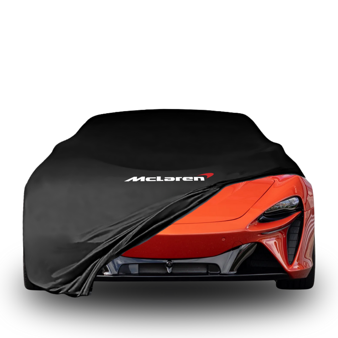 Indoor car cover for McLaren Artura (2022–) with McLaren logo


