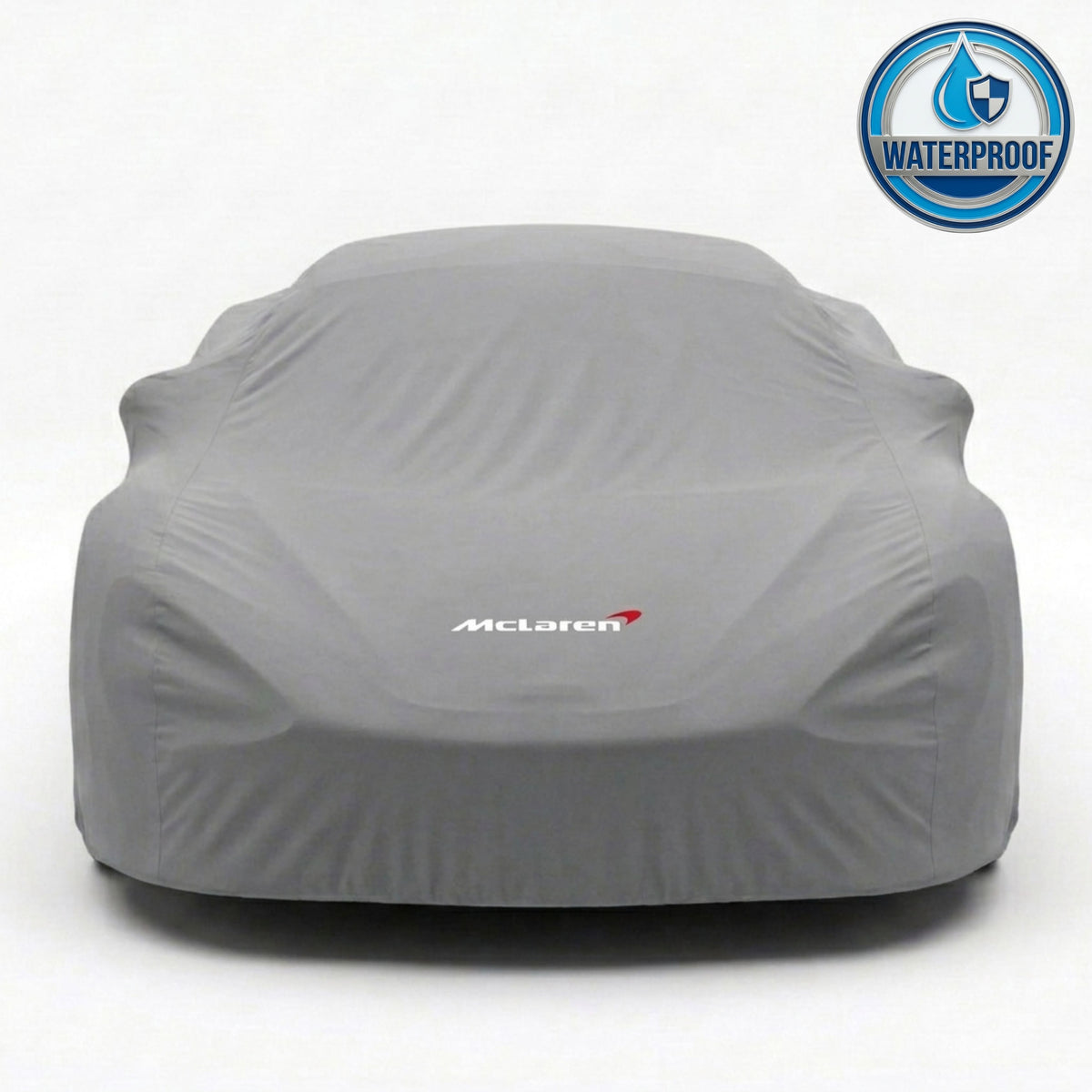 McLaren outdoor car cover in gray with custom logo – waterproof and lightweight