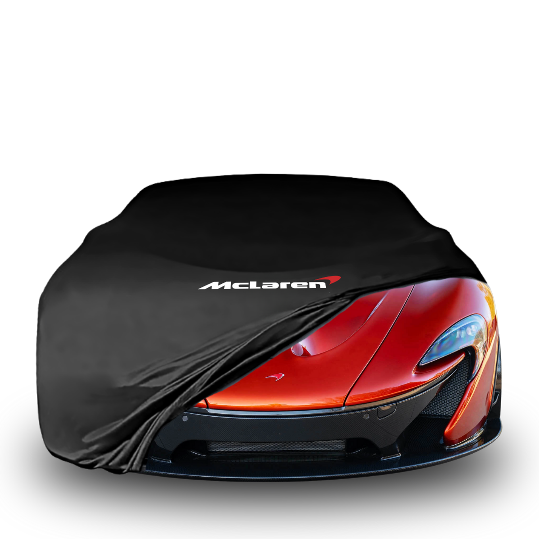 Indoor car cover for McLaren P1 (2013–2015) with McLaren logo

