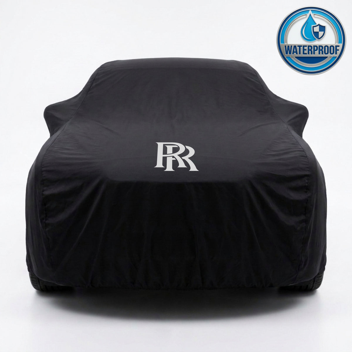Rolls-Royce outdoor car cover in black with custom logo – waterproof and lightweight