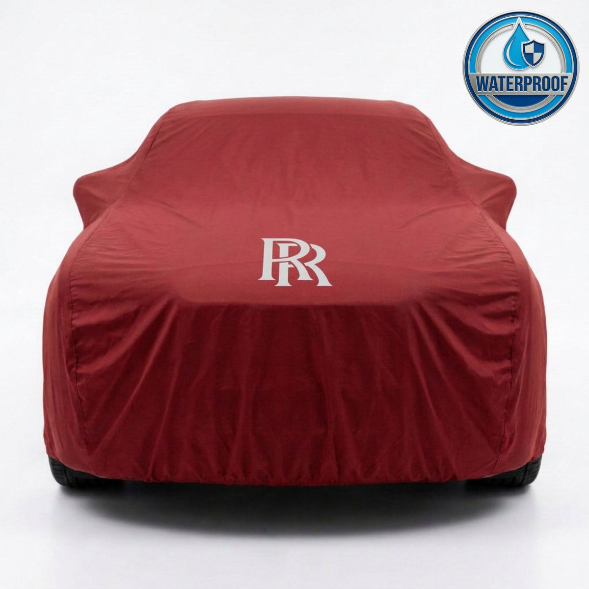 Rolls-Royce outdoor car cover in red with custom logo – waterproof and lightweight