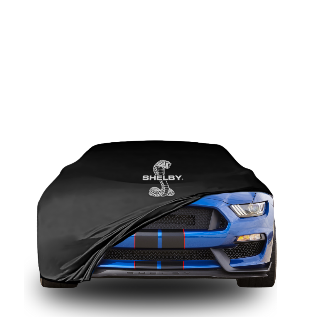 Indoor car cover for Shelby GT350 with custom fit and logo